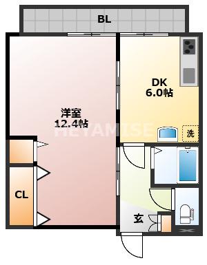 プレール大浦(1DK/1階)の間取り写真