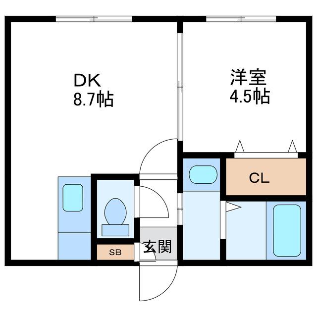 TILA北12条 ティラ北12条(1DK/4階)の間取り写真