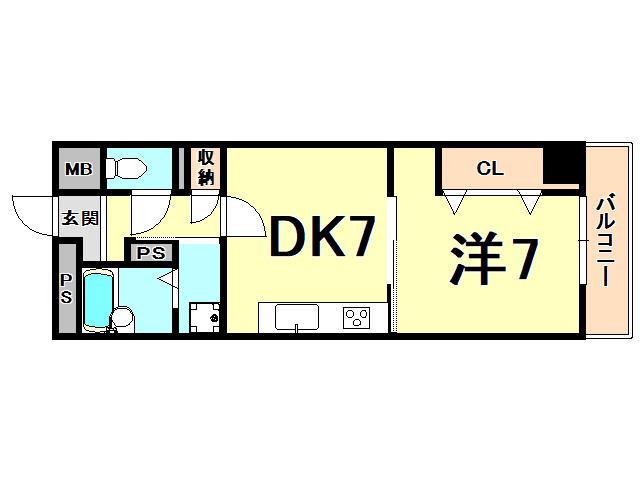 ルックヒルズ(1DK/5階)の間取り写真