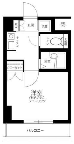 エクセリア上野毛(1K/1階)の間取り写真