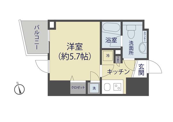 ライブコート草加(1K/4階)の間取り写真