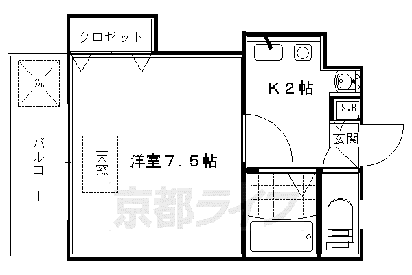 エタージュMR(1K/2階)の間取り写真