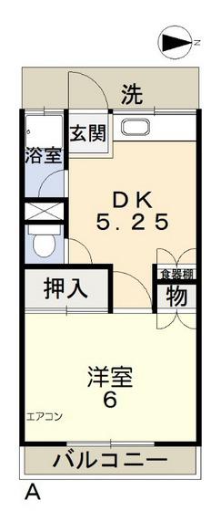 コーポチェリー(1DK/1階)の間取り写真