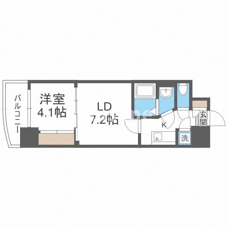 SERENITE本町エコート(1LDK/4階)の間取り写真