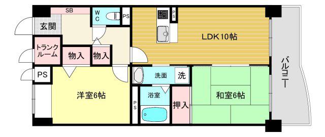 アルティオーレ甲東園(2LDK/4階)の間取り写真