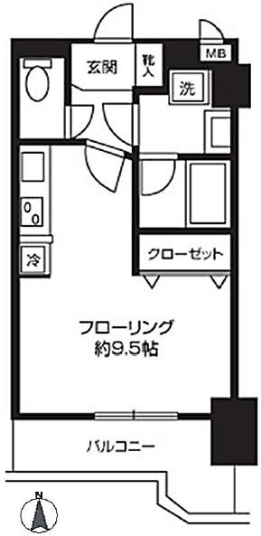 シャルムコート新宿 ステーションパレス(ワンルーム/12階)の間取り写真