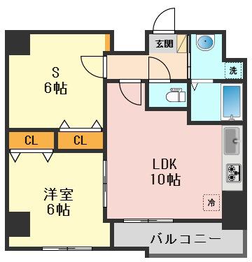 グランクオール西小岩(1SLDK/8階)の間取り写真