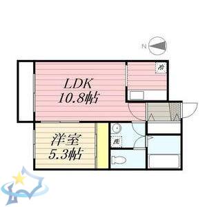 エムズ911(1LDK/2階)の間取り写真