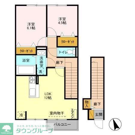 クライノモー2(2LDK/2階)の間取り写真