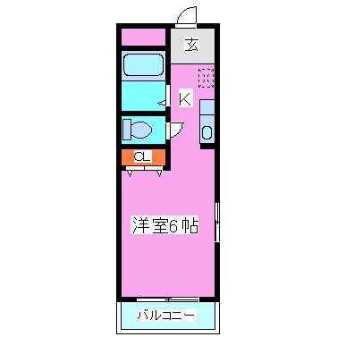 コーポ尾ノ上(ワンルーム/3階)の間取り写真