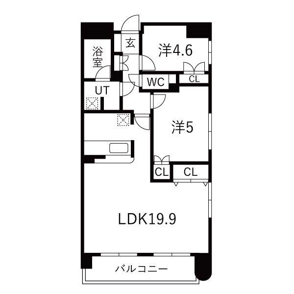 藤和シティホームズ大和駅前(2LDK/11階)の間取り写真