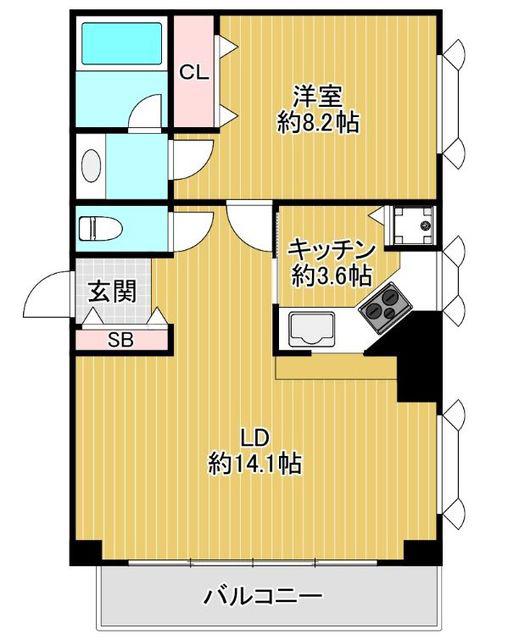 インペリアル南麻布コート棟(1LDK/5階)の間取り写真
