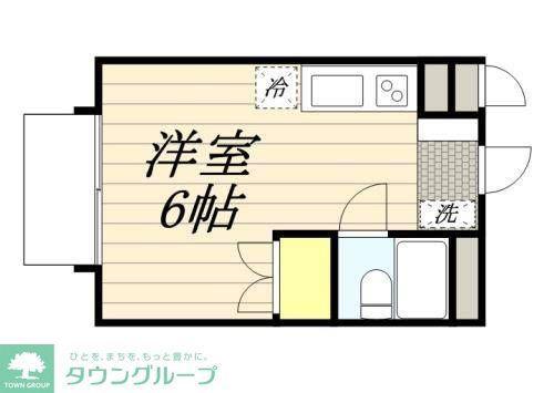 ソレイユ南浦和(1K/2階)の間取り写真