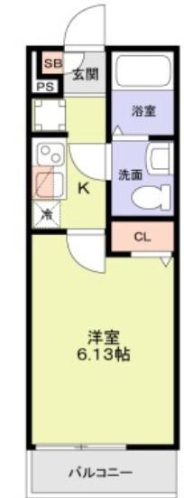 MIAM幕張(1K/1階)の間取り写真
