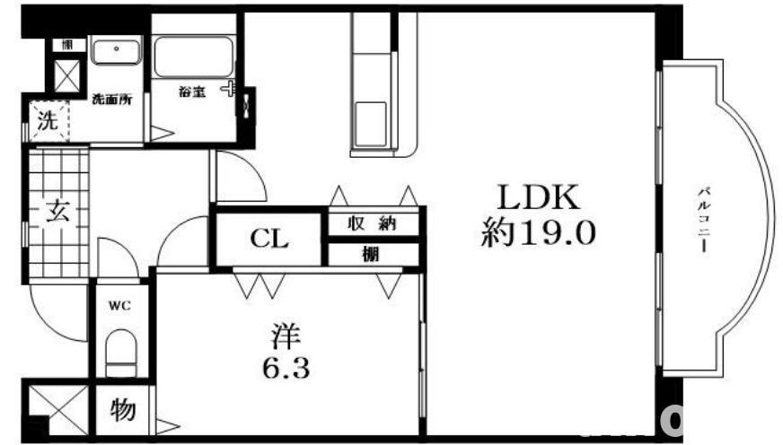 メゾンさかもと(1LDK/2階)の間取り写真