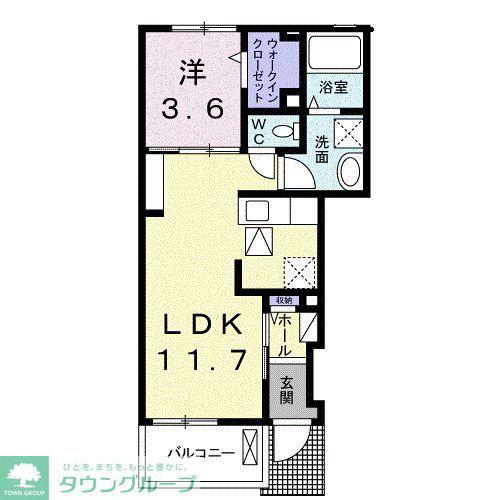 プランドール(1LDK/1階)の間取り写真