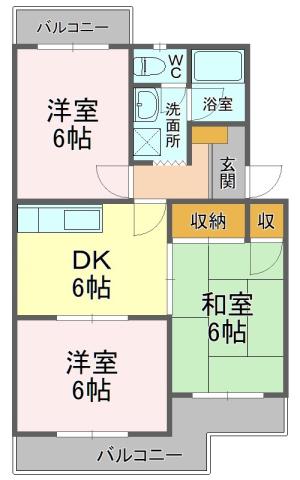 サンティール(3DK/1階)の間取り写真