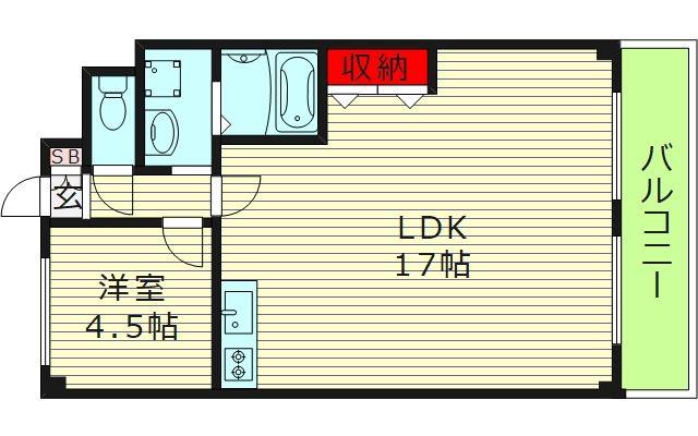 メゾンエスポアール(1LDK/1階)の間取り写真