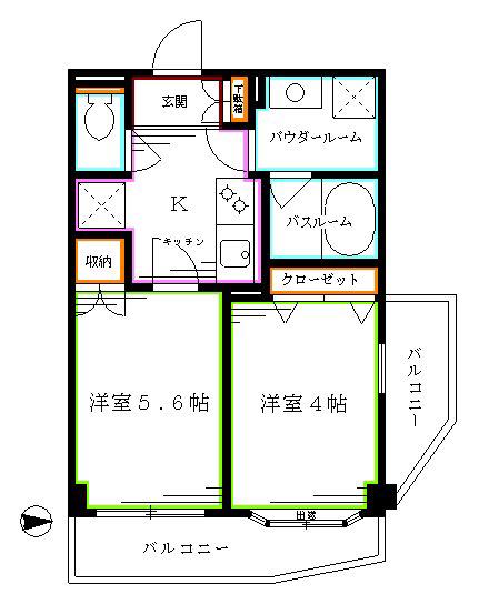 日神デュオステージ中野坂上NEXT(1DK/4階)の間取り写真