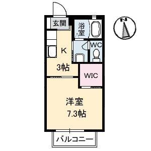 グリーンビュー A棟(1K/2階)の間取り写真