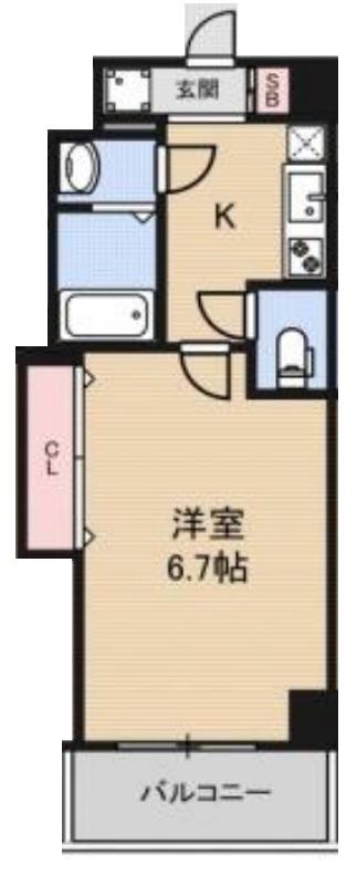 ラグゼ都島北I(1K/5階)の間取り写真
