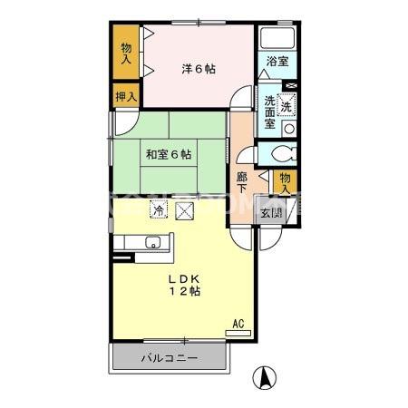 マルクイーン(2LDK/2階)の間取り写真