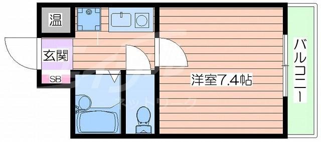 ユートピアヤマト(1K/3階)の間取り写真