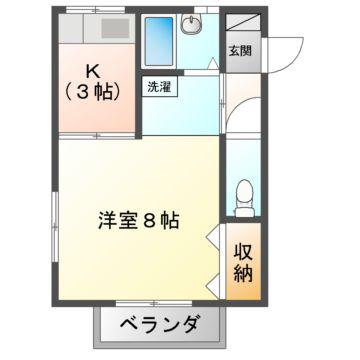 メゾンド・カルム(1K/1階)の間取り写真