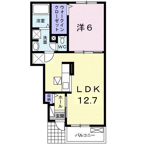 プランドール 1LDKTW(1LDK/1階)の間取り写真