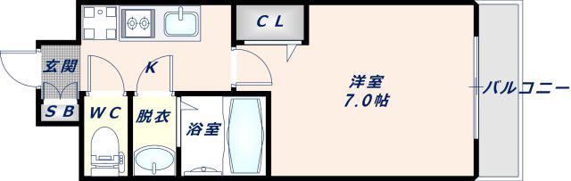 フォーリアライズ大阪イーストゲート(1K/9階)の間取り写真