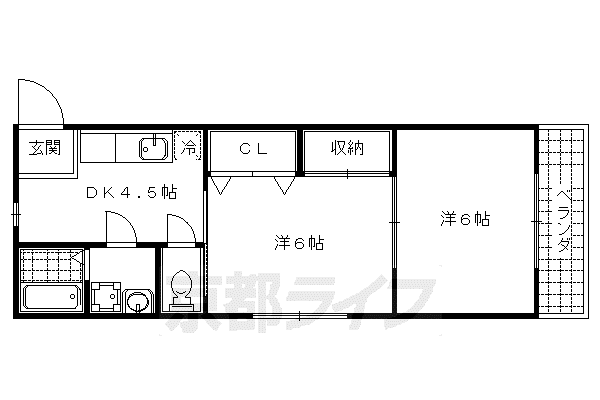 真和ハイツ(2DK/1階)の間取り写真
