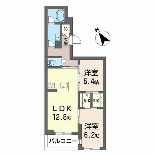 ティエンポ フェリズ I(2LDK/4階)の間取り写真