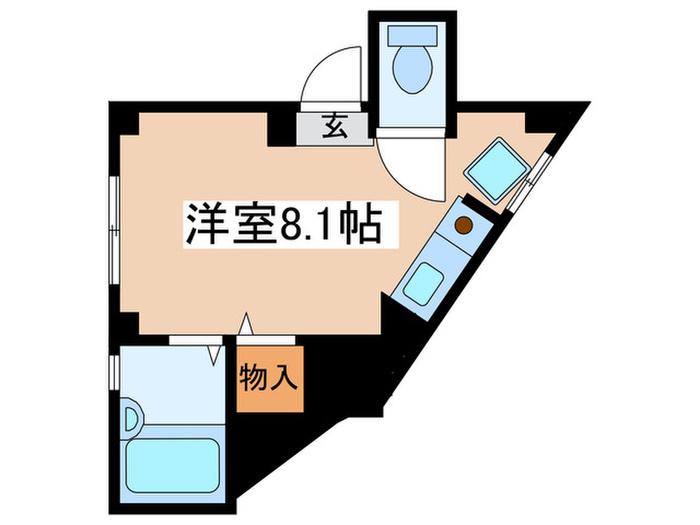 ストーンライト(ワンルーム/2階)の間取り写真