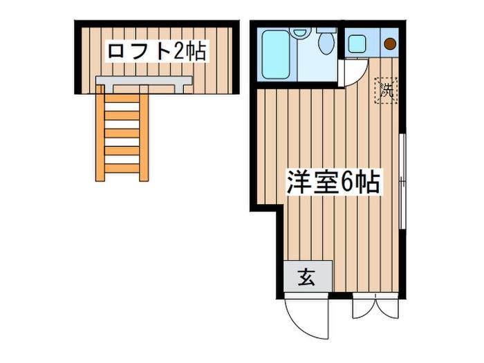 スカイコーポ(ワンルーム/1階)の間取り写真