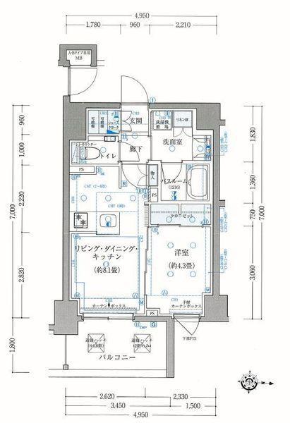 クリオラベルヴィ錦糸町(1LDK/7階)の間取り写真