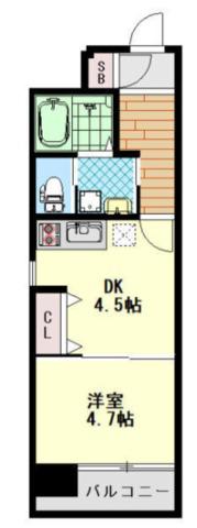 NEXT STAGE関目(1DK/6階)の間取り写真