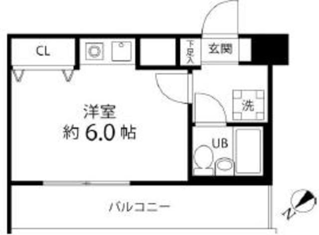 TS GARDEN梶ヶ谷(ワンルーム/6階)の間取り写真