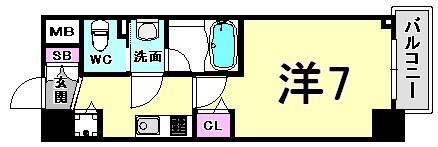 アスヴェル神戸ハーバーサイド(1K/5階)の間取り写真