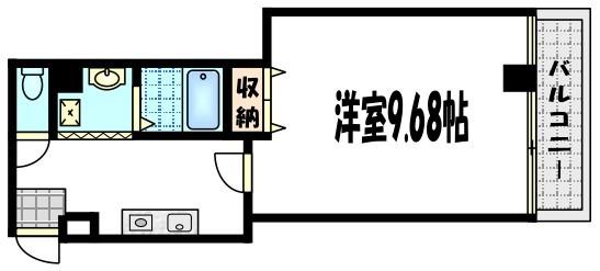 木屋町ビル(1K/6階)の間取り写真