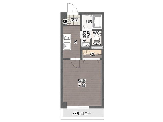 ウエストヒルズサンクレスト(1K/2階)の間取り写真