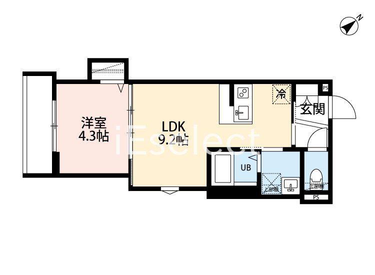セレニテ ヴェール(1LDK/1階)の間取り写真