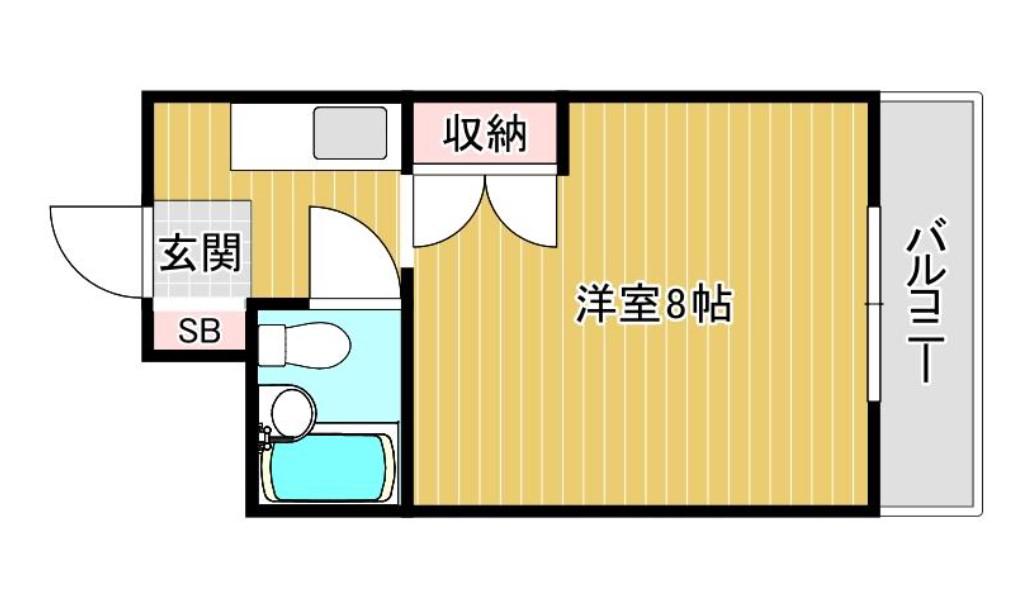 プチハイツ奈良(ワンルーム/1階)の間取り写真