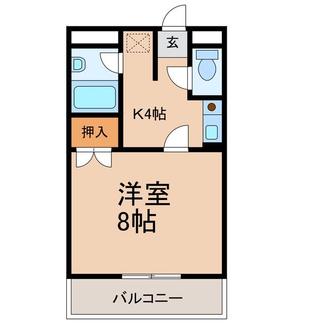 アペックス小牧(1K/2階)の間取り写真