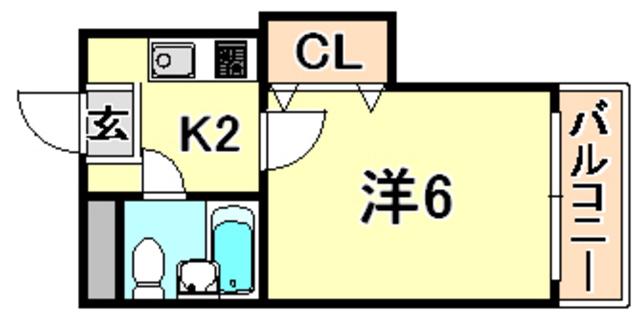 リーフ板宿(1K/3階)の間取り写真