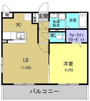 Y&M ディア古河 II(1LDK/3階)の間取り写真