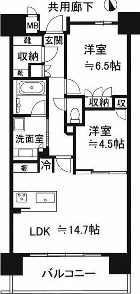 ザ・プラセシオン名古屋駅(2LDK/9階)の間取り写真
