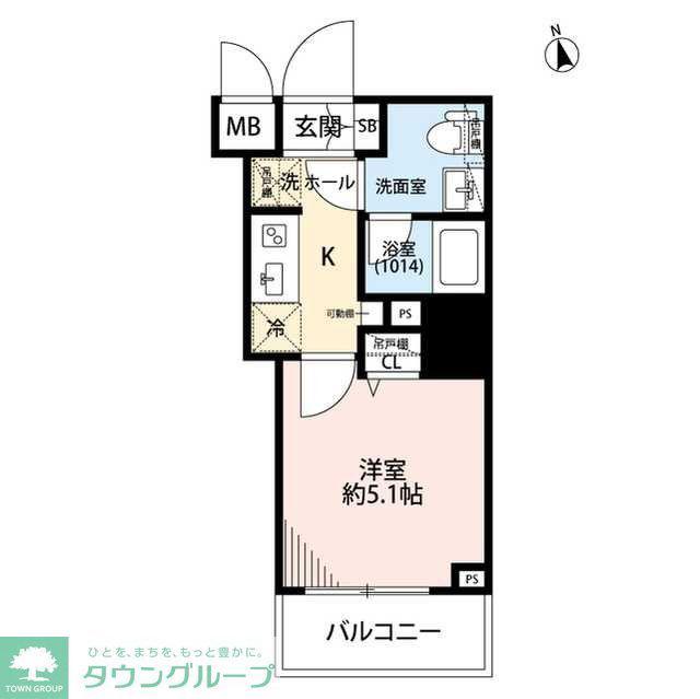 プレール・ドゥーク戸越銀座通(1K/2階)の間取り写真