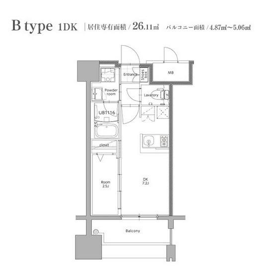 エンクレスト博多STYLE(1DK/2階)の間取り写真