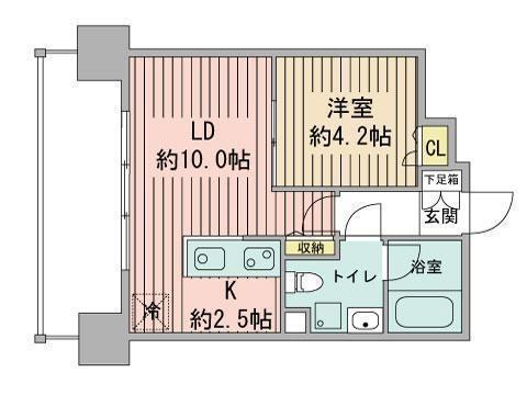レオーネ中島公園(1LDK/8階)の間取り写真