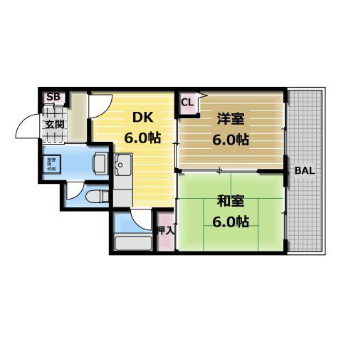 静和ハイツ(2DK/2階)の間取り写真